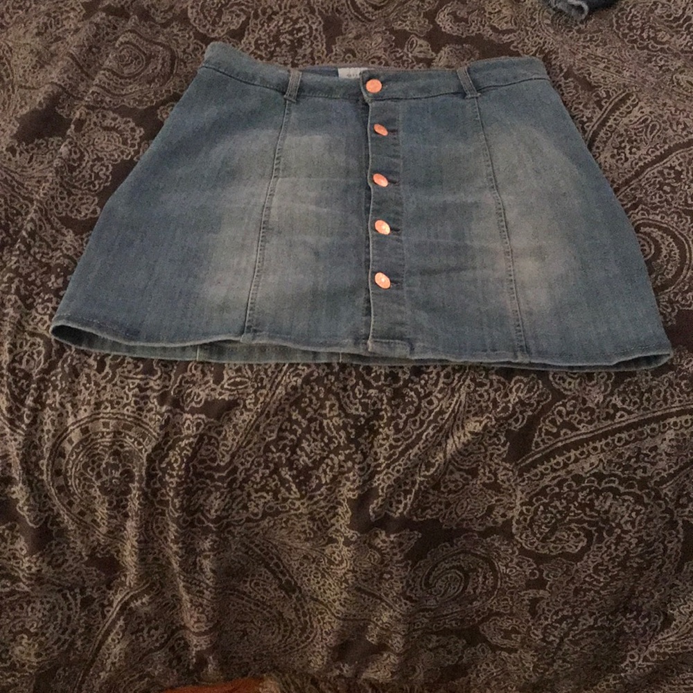 Denim button down skirt